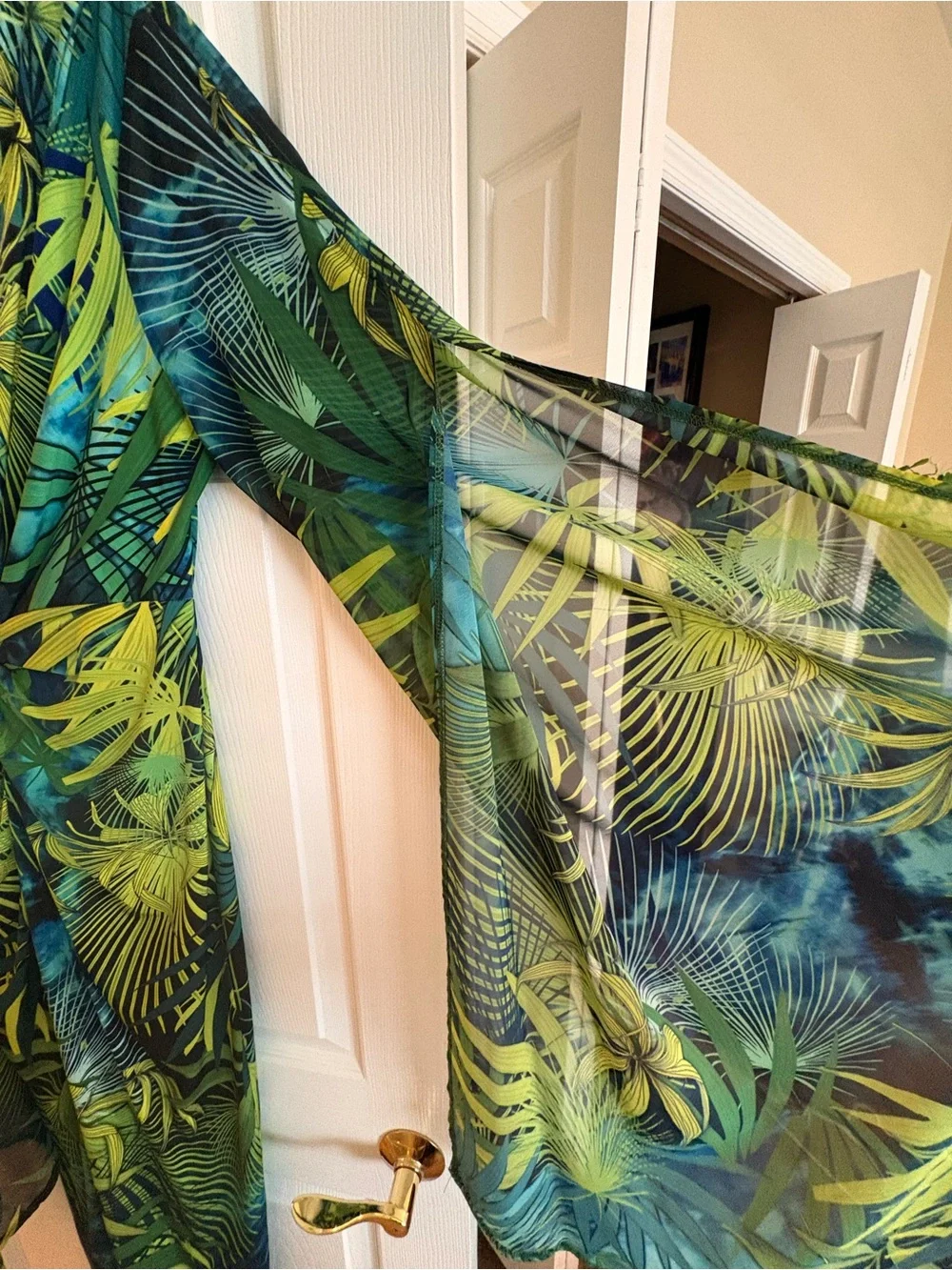 VENUS Green Tropical-Print Maxi Wrap Dress - Picture 4 of 10